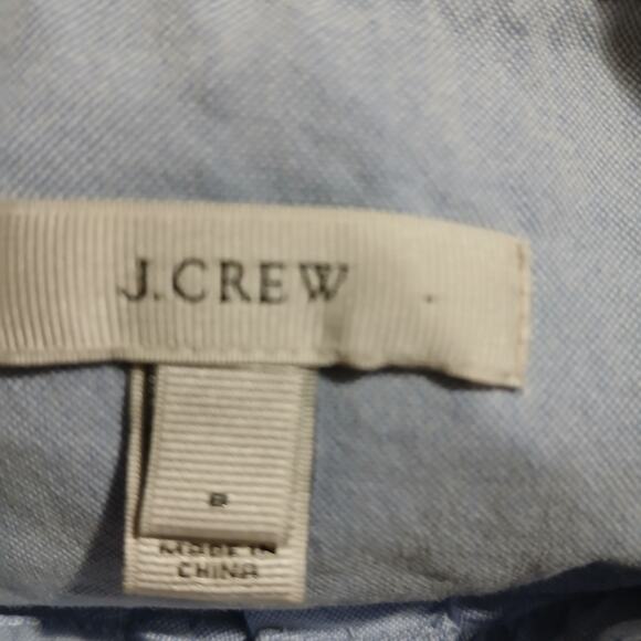 J Crew Women's sz 0 blue oxford half-button long-sleeve tunic blouse 100% cotton - Picture 2 of 11